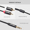 3.5mm Jack Male to 2 RCA Aux Cable Cotton Braided for Home Theater (3 m)