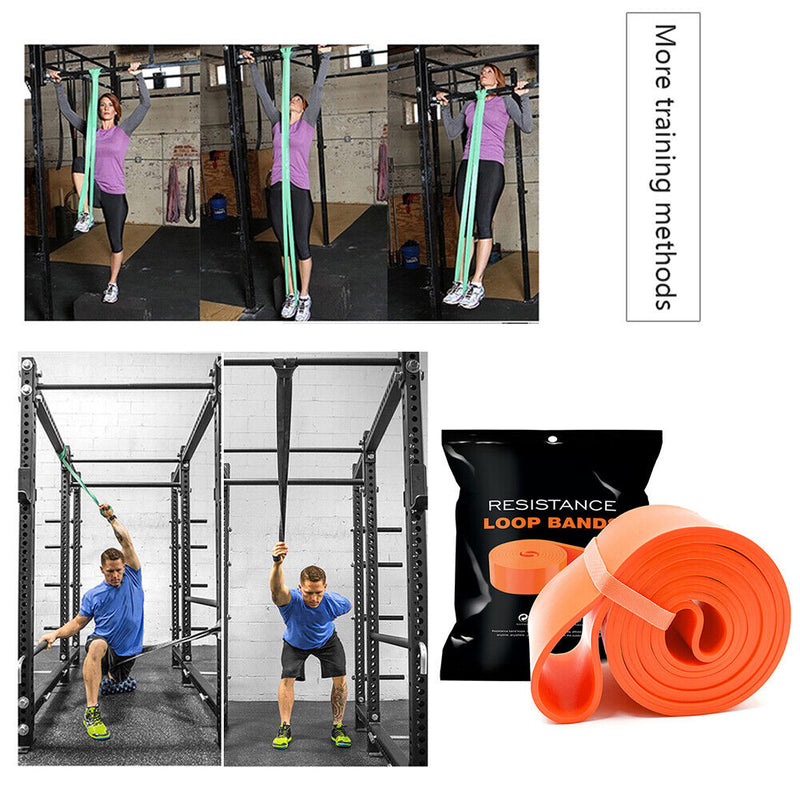 Elastic Resistance Band Exercise Gym Fitness Strength Belt (Orange 83mm)