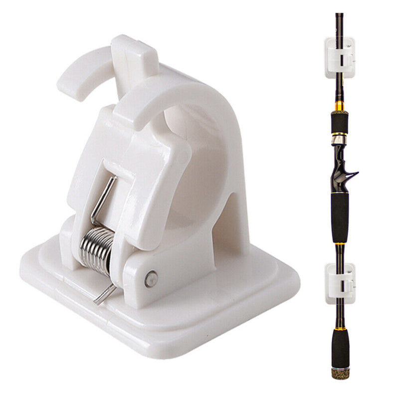 2pcs Wall Mounted Fishing Rod Racks Storage Clips Clamps Holder Rack Organi