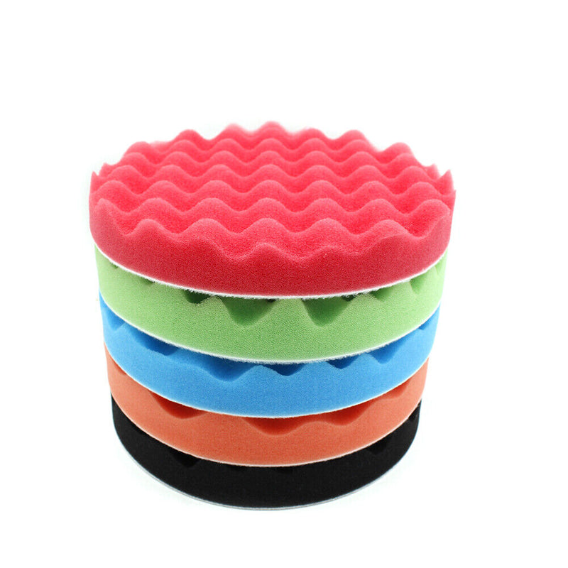 8pcs Car Polishing Disc Waxing Sponge Car Polisher Drill Adapter (7 inch)