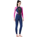 Women One Piece Diving Snorkeling Long Sleeve Surf Wetsuit (Black Red L)
