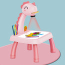 Early Learning Kids Writing Painting Board Desk LED Projector Drawing Table Toys