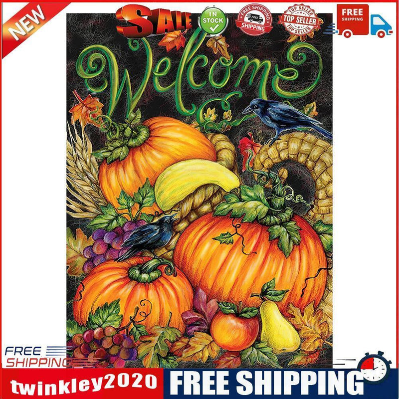 5D Diamond Painting Kit Welcome Pumpkin Full Round Drill DIY Home Decor