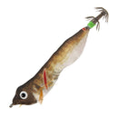 103mm LED Luminous Wood Shrimp Bait Squid Jigs Hook Fishing Lures (Brown)