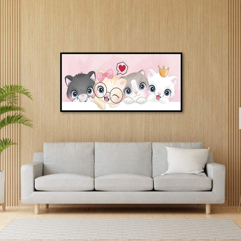 DIY Full Cross Stitch Art Painting 11CT Stamped Kitten Embroidery Wall Ornament