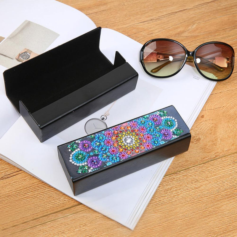 DIY Diamond Painting Leather Eye Glasses Box Travel Sunglasses Storage Case