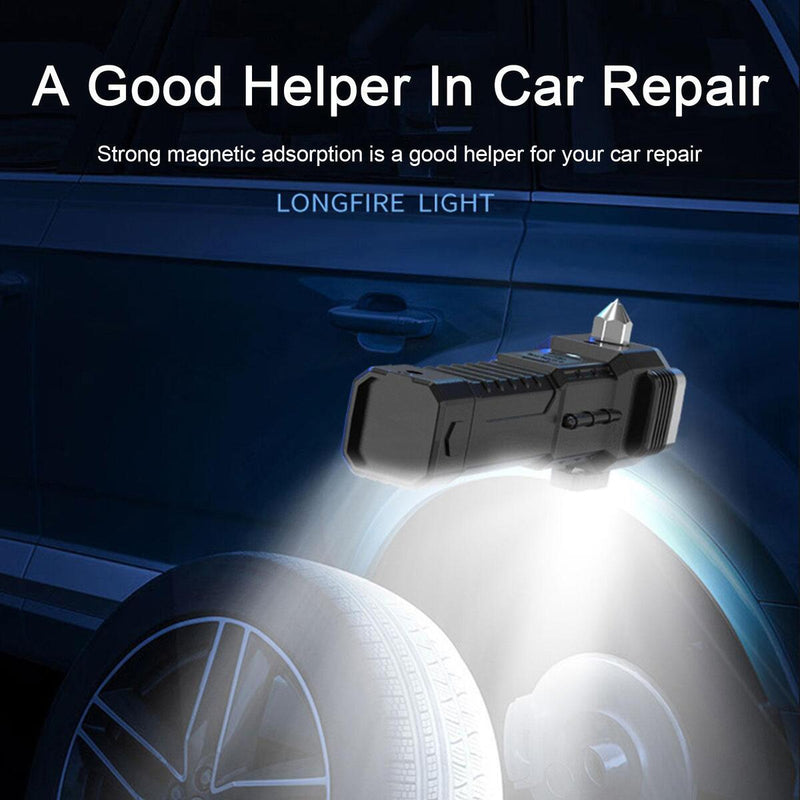 Super Bright LED Torch With Safety Hammer Magnet Side Light Camping Flashlight`