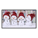 Full Cross Stitch Cotton Needlework Kit Printed Four Little Snowmen DIY Art