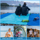 Beach Blanket Big Sand Free Mat Quick Drying Waterproof (Royal Blue&Grey) Newly