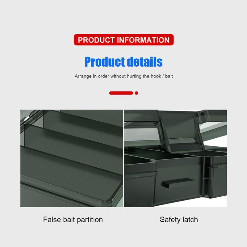 Fishing Hooks Lures Bait Storage Box Fishing Tackle Container Case (M)