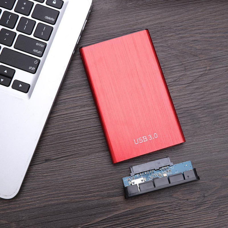 USB 3.0 Hard Disk Case External Enclosure Box for 2.5 inch HDD SSD (Red)