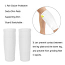 1 Pair Soccer Protective Socks Shin Pads Shin Guard with Pocket (White M)