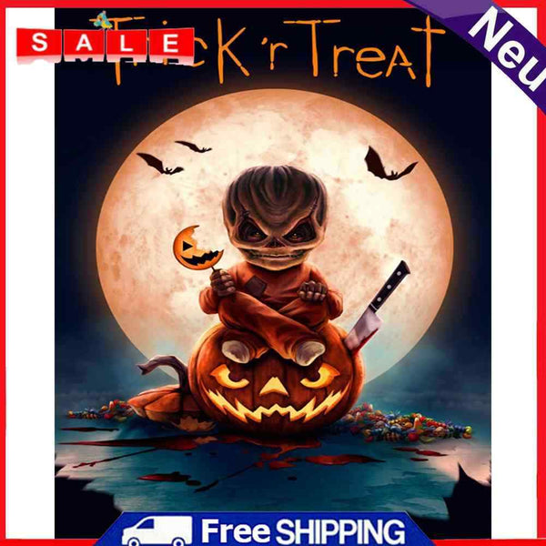 Frameless Painting By Numbers Halloween Pumpkin DIY Handmade Drawing On Canvas
