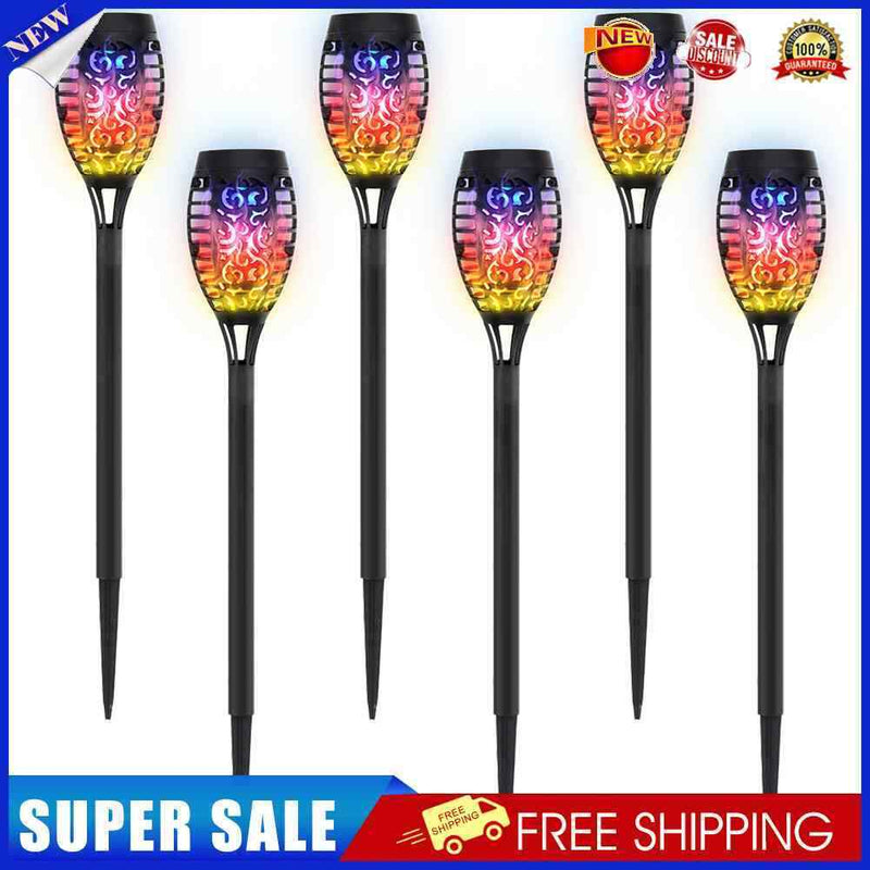 #A 1/2/4/6/8pcs 12LED Solar Flame Flickering Light Outdoor Garden Waterproof Lam