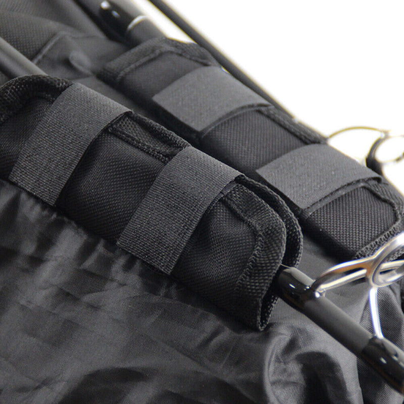 Fishing Rod Bag Oxford Cloth Reel Pole Tackle Storage Carrier Case (Black) Newly