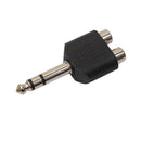 2Pcs 6.35mm 1/4" Stereo Plug to 2 RCA Female Jacks Splitter Audio Converter