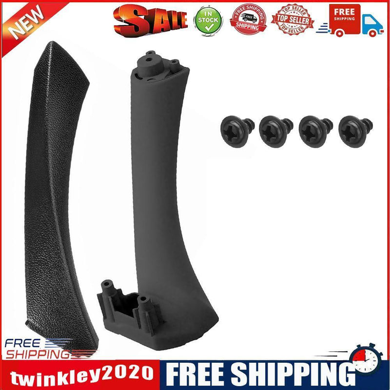 2pcs Right Side Inner Front Door Panel Pull Trim+Cover for  E90 E91 (Black)