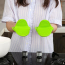 2pcs Silicone Anti-Slip Oven Gloves Heat Resistant Cooking Glove (Green)