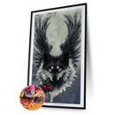 5D DIY Full Drill Round Shape Wing Wolf Rhinestone Diamond Drawing Home Decor
