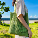 Women Hollow Knitted Shoulder Bag Simple Crochet Tote Designer Shopper Handbags