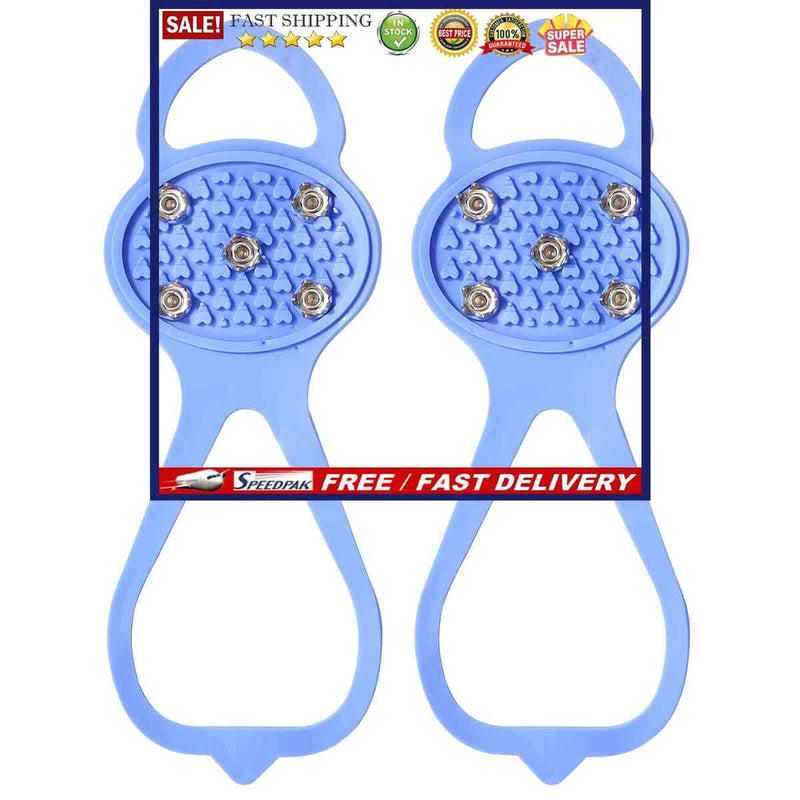 5 Teeth Spikes Crampons, Hiking Mountaineering Anti Slip Ice Snow Grips Crampons