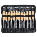 12Pcs Wood Carving Hand Chisel Tool Set Woodworking Professional Gouges