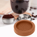 Non-slip Coffee Tamper Pad Silicone Coffee Powder Hammer Press Mat (Brown) Newly