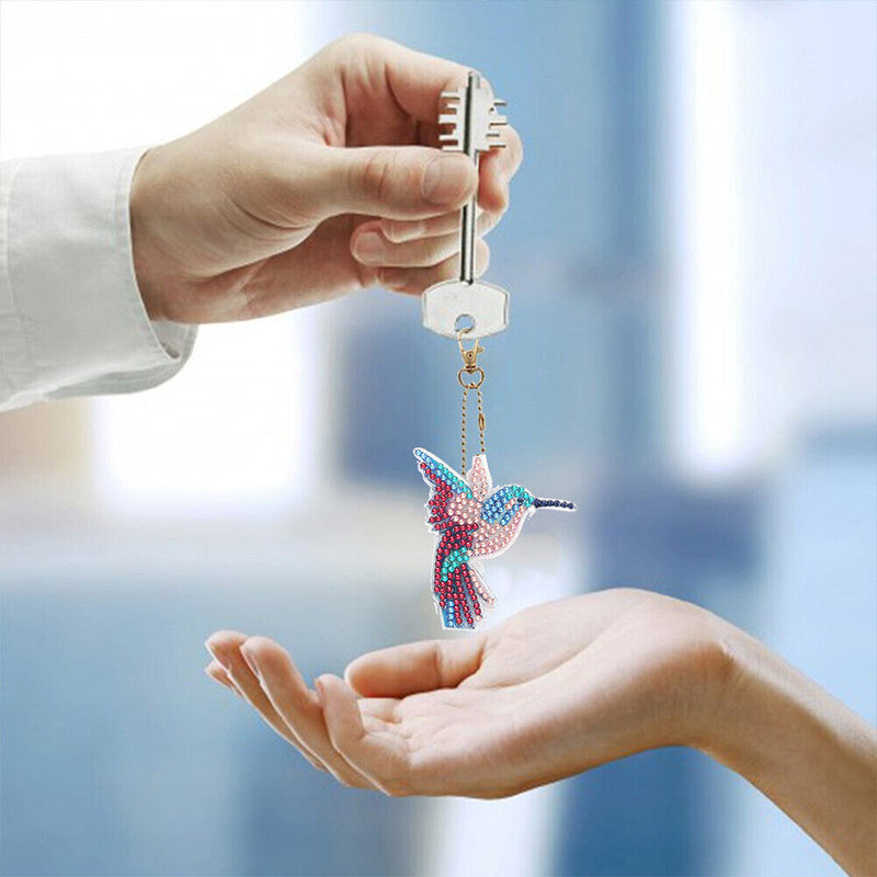 4pcs DIY Hummingbird Full Special Shaped Diamond Painting Keychain (AA915) Newly