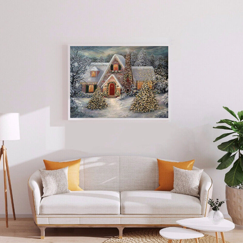 Snow House 5D Diamond Painting Rhinestone Full Square Drill for the Room End