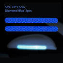 2x Car Reflector Stickers Rearview Mirror Reflective Warning Tape (Blue) Newly