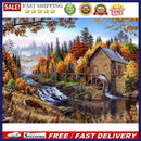 5D DIY Diamond Painting Full Circle Diamond Landscape Wooden House(w785)
