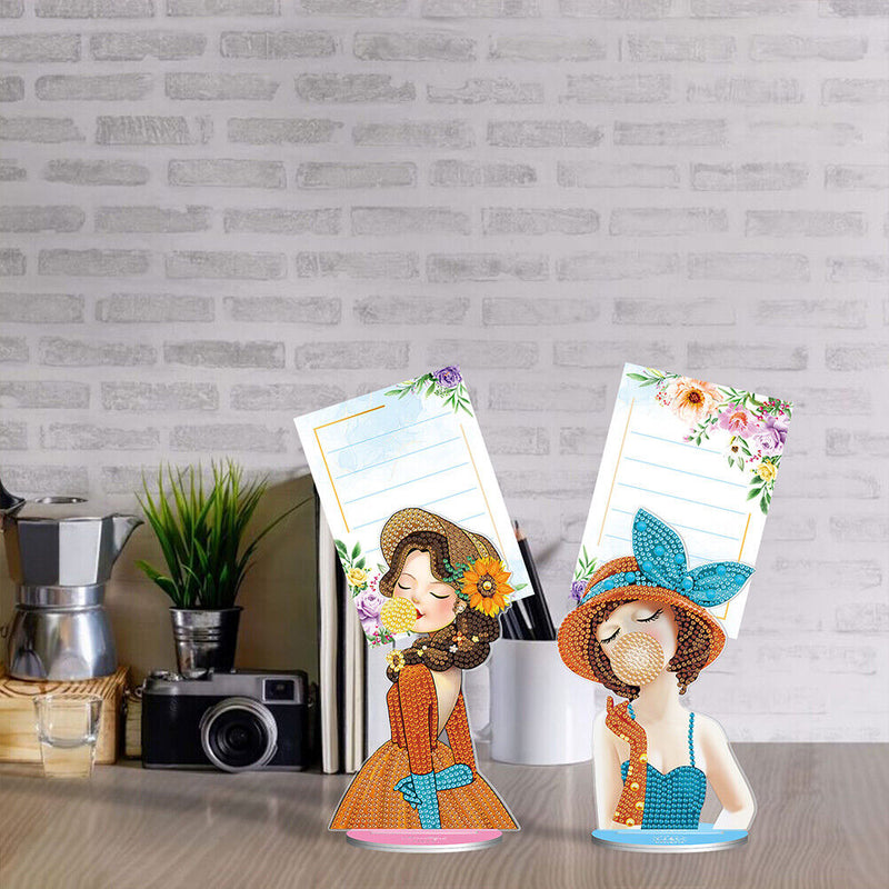 2pcs Diamond Painting Note Holder Valentine Gift Card Table Stand (BQJ02)