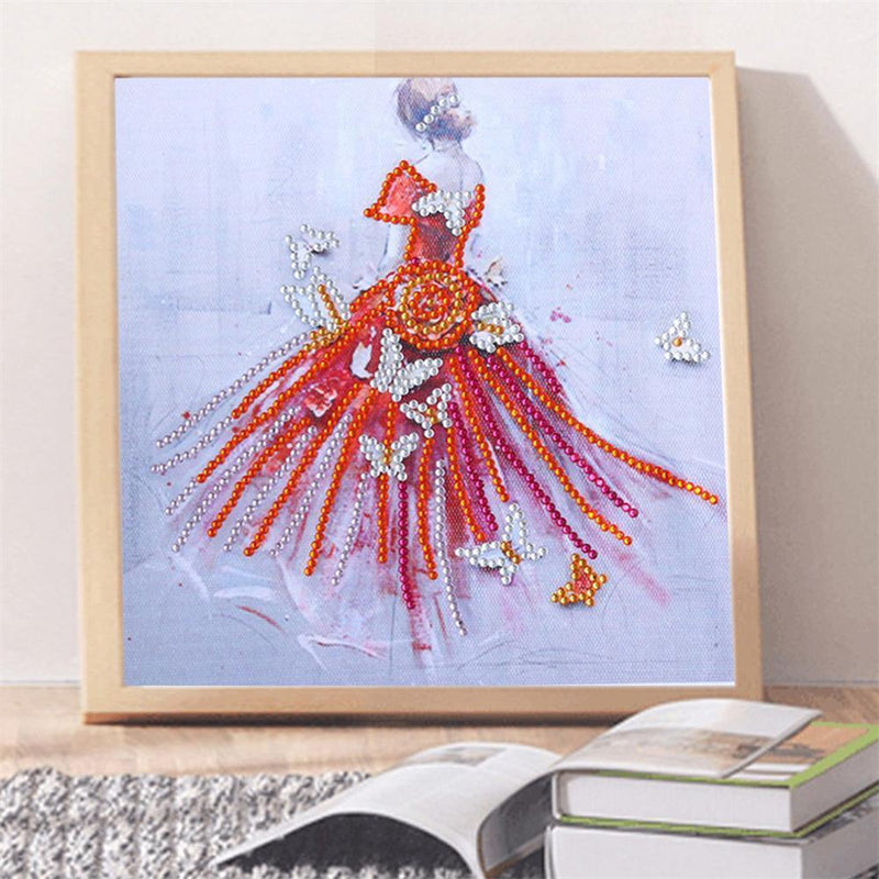 5D DIY Special Shaped Diamond Painting Dress Girl Cross Stitch Embroidery