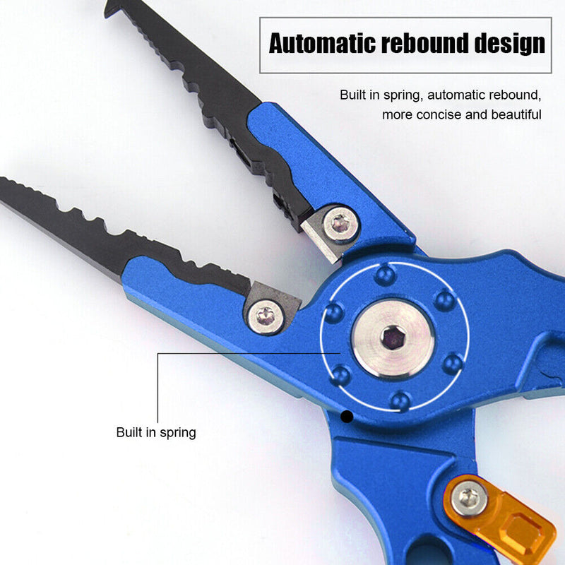 Outdoor Spring Fishing Lures Pliers Fish Hook Remover Line Cutter (Blue) Newly