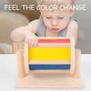 Montessori Sensory Spinning Drum Wooden Textile Baby Kid Educational Instrument