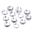 12PCs/set Women Fashion Simple Toe Ring Adjustable T3Q4 M2L0 Z7L9 Beach H2W8