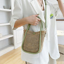 Summer Hollow Straw Handbag Woven Beach Holiday Leather Shoulder Crossbody Bags