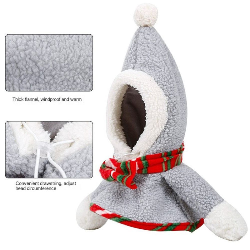 Dog/Cat Funny Plus Snowman Fur Ball Transformed Pet Christmas Headwear Warm