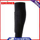 Outdoor Football Shin Guard Pads Honeycomb Calf Protective Gear (Black L)