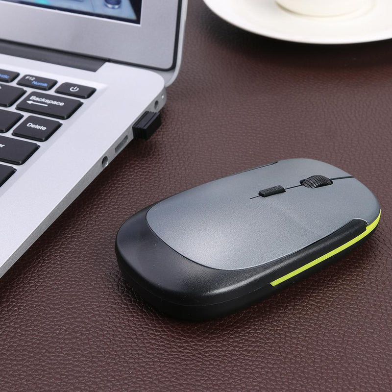 2.4G Wireless Mouse Optical 4 Button 1600DPI Mice w/USB Receiver (Grey)