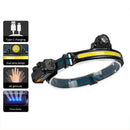 2PCS Headlamp Flashlight Outdoor Wide Beam COB Head Lamp with Motion Sensor