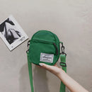Fashion Women Canvas Patchwork Crossbody Bag Casual Mini Handbags (Green)