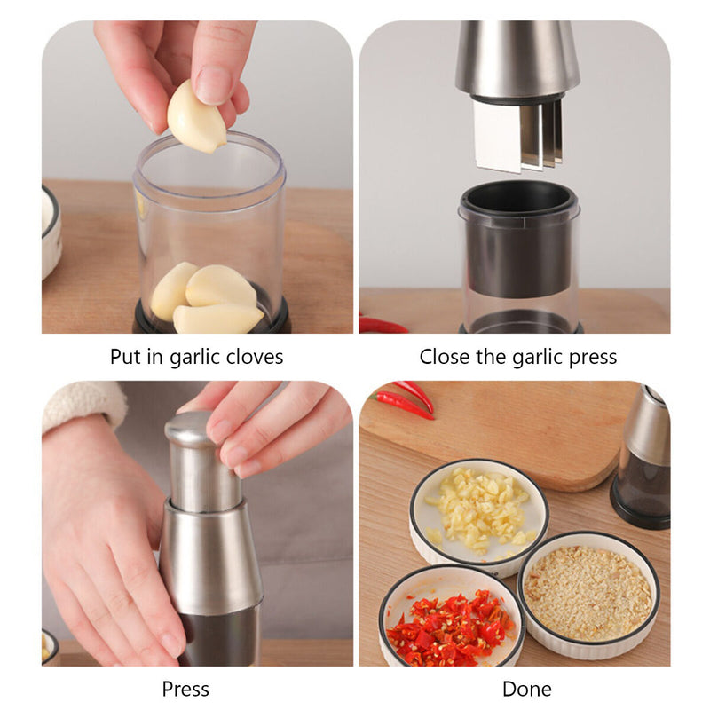Garlic Press Crusher Stainless Steel Manual Vegetable Chopper Kitchen Gadge