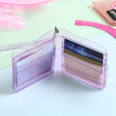 Fashion Girls Bling Transparent ID Card Holder PVC Women Glitter Folding Wallet