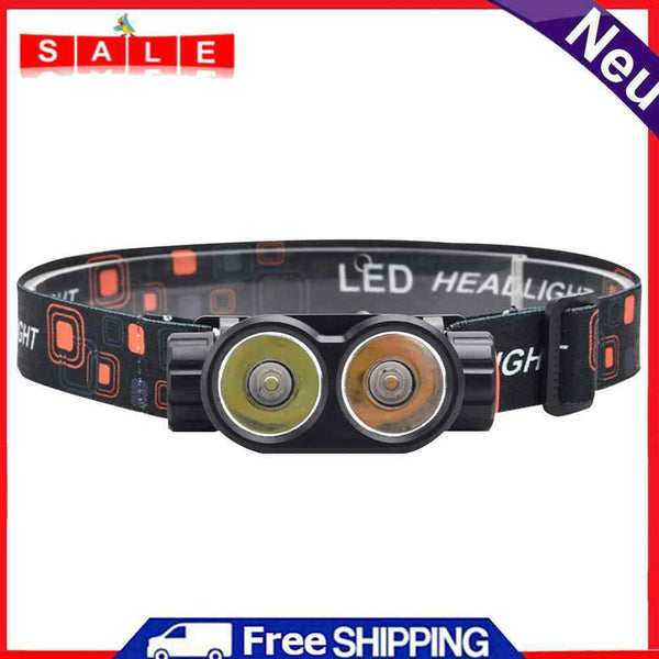 LED Magnetic Dual Bulb Headlamp with Magnets for Fishing Hiking Work Lighting