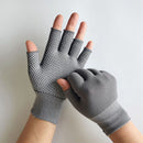 Fingerless Outdoor Bicycle Anti-skid Half Finger Fishing Gloves (Grey) Newly