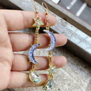 Beautiful Fashion Jewelry Blue moon&star Woman earrings S1Z7 W8P5