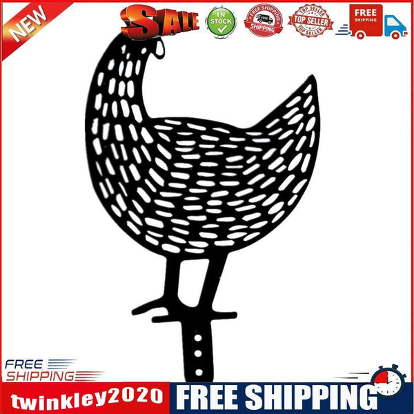 Acrylic Hollow Chicken Ornaments Backyard Lawn Stakes Yard Art Decor (E)
