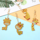 4pcs DIY Diamond Giraffe Keychain Full Special Shaped Drill Painting Kit Newly