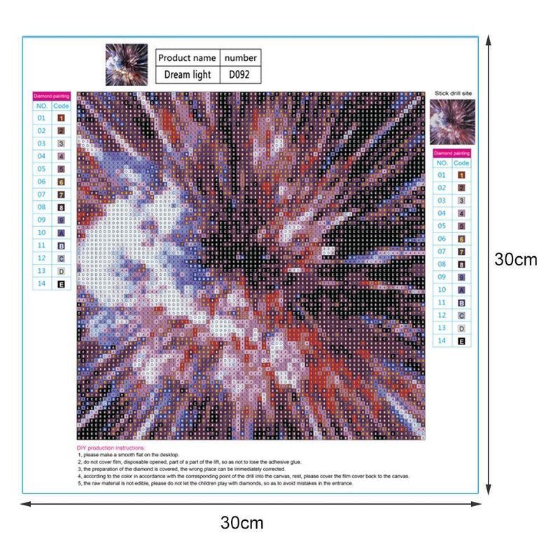 5D DIY Full Drill Diamond Painting Fireworks Cross Stitch Embroidery Kit (A